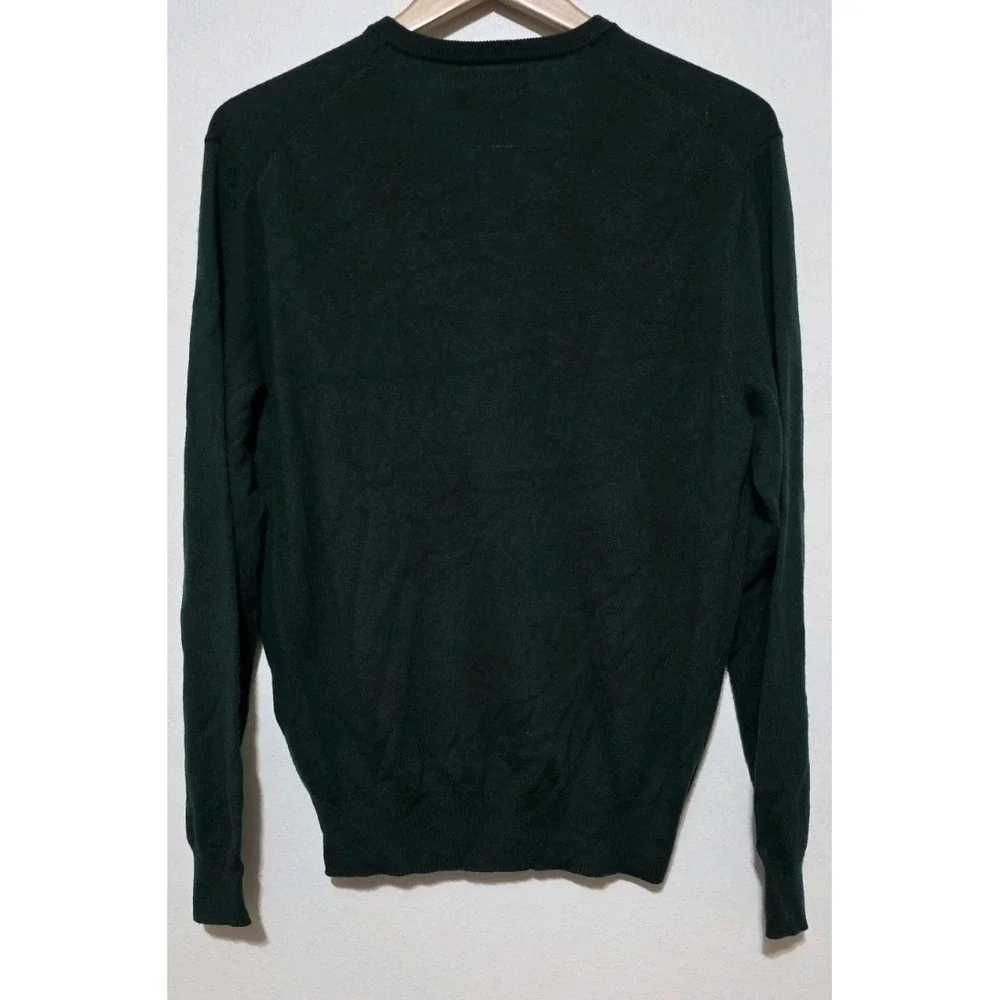 NWT Polo Ralph Lauren Sweater Washable Merino Wool V-Neck Green Sz M Long Sleeve